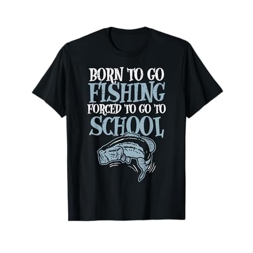Born Fishing Forced To School Funny Bass Fish Fisherman Boys T-Shirt
