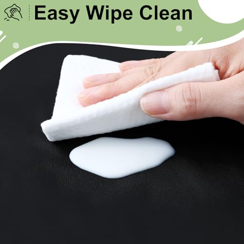 Image of misaya 4 Packs Disposable Plastic Table Cloth, 84 inch Round Waterproof Tablecloth, Leakproof & Sturdy Decorative Table Covers for Picnic, Party, Outdoor and Back to School, Black