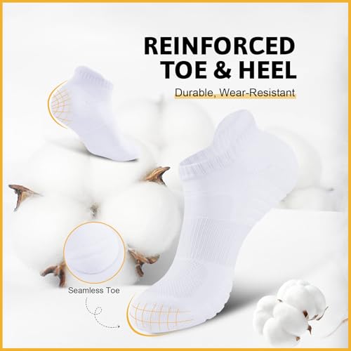 2 Pairs Running Ankle Socks for Men Women, Athletic Breathable Cotton Low Cut Sports Socks with Arch Support Mesh Ventilation3