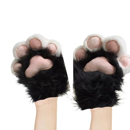 Guantes de cosplay con garras de gato peludas y divertidas para niños y adultos