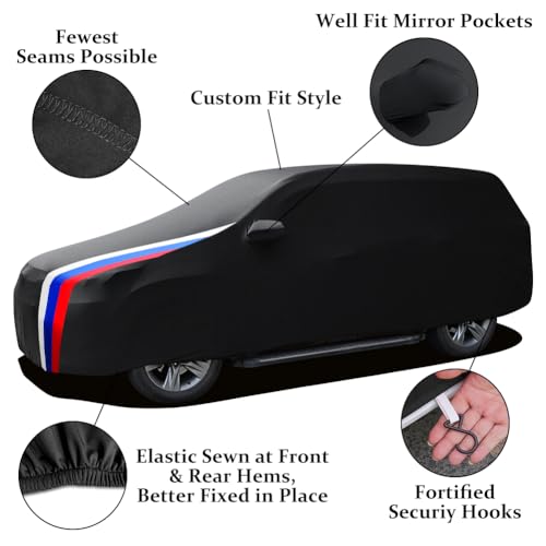 Image of Indoor Car Cover for Compatible with SUV 176-187 Inch Dustproof Full Protection Breathable Stretch Cover Underground Garage Car Show