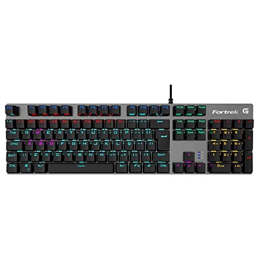 Teclado Gamer Mecânico Black Hawk Rainbow ABNT2 Fortrek