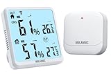 【Mit wiederaufladbarer Lithiumbatterie】 Das Thermometer-Hygrometer verwendet ein Typ-C-Lademanagementsystem, sodass Sie sich keine Gedanken mehr über die Verwendung von Batterien machen müssen. 300-mAh-Lithiumbatterie, kann bei voller Aufladung 2-3 Monate verwendet werden.