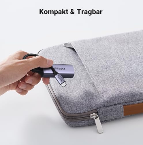 UGREEN USB C Ethernet Adapter 1000Mbps, Thunderbolt USB C LAN Adapter Netzwerkadapter Kompatibel mit iPhone 17, iPad Pro/Air, MacBook Pro/Air, Galaxy S25, Steam Deck (Grau-Type C)