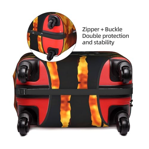 Firefighter Fireman Flame Print Luggage Cover For Suitcases, Travel Case Protector, Simple & Convenient Installation3