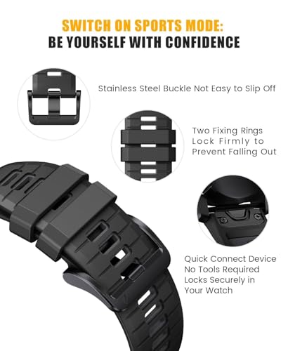 Bracelet Fenix 7 souple et résistant silicone 22mm