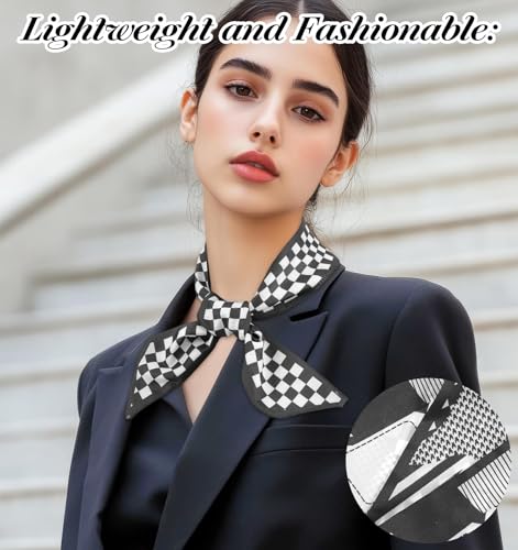 4PCS Purse Scarf for Handbags, Multifunctional Boho Checkered Purse Scarves for Handbags for Women, Suitable for Skinny Hair and Neck Accessories4