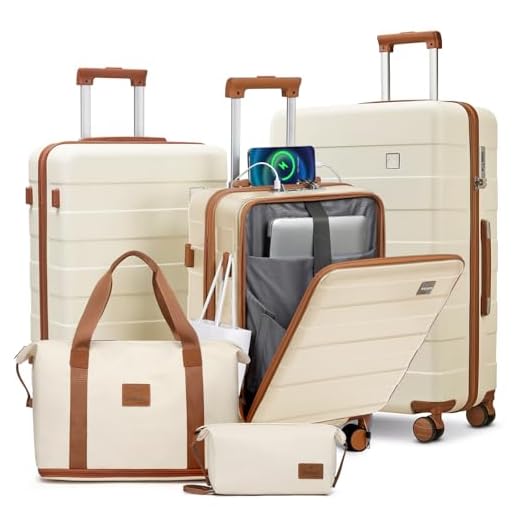 Best luggage sets for frequent international travelers Imiomo 5-Piece Luggage with USB Port