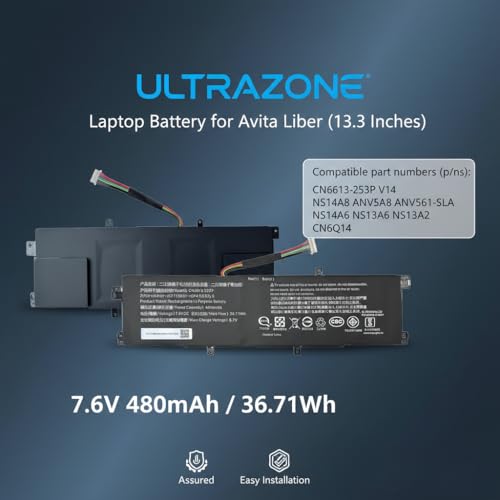 Image of CN6613-2S3P ULTRAZONE Laptop Battery for Avita Liber (13.3 Inches) V14 NS14A8 ANV561-SLA NS14A4 NS14A6 NS14A6 NS13A2 CN6Q14 7.6V 4830mAh /36.71
