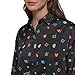 Karl Lagerfeld Paris Women's Oversized Printed Blouse, Jeweled Black Multi, X-Small