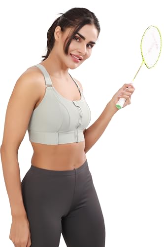 Image of Bella Voste Women Polyester Spandex High Impact Front Zip Sports Bra Fitness Criss Cross Back Crop Tops Tank Gym Yoga Workout, Size: M-5XL