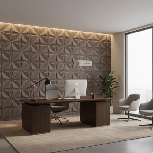 Image of Kayra Decor PVC Panel for Wall Bloom Design, Magnum Brown Color 19.7 inch x 19.7 inch (Pack of 18) - Covers 48.51 Sq. Ft.