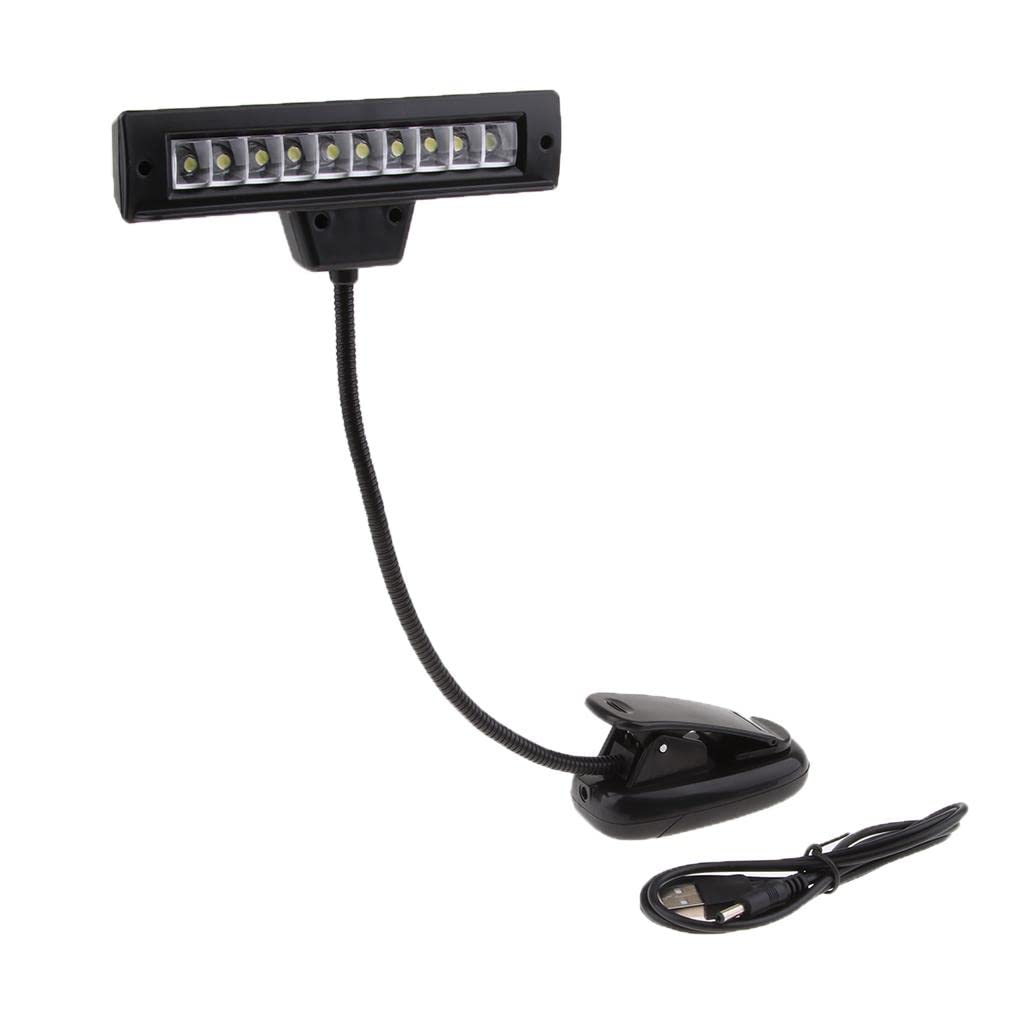 music stand light clip table lamp neck reading light black