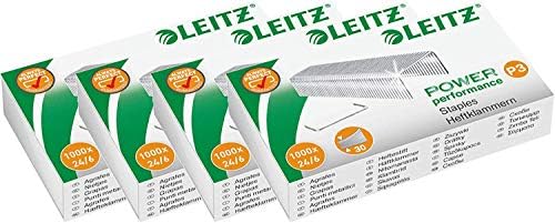 Leitz 5570000 zszywek (24/6 mm) 1000 sztuk ocynkowanych (4 opakowania, 24/6 mm)