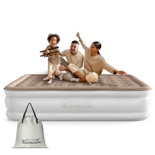 NatraCalm Air Mattress Queen with Built in Pump, Inflatable Blow...