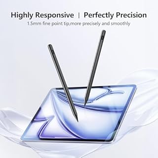Stylus Pen for iPad 6th-11th Generation-2X Fast Charge Active Pencil Compatible with 2018-2026 Apple iPad Pro 11"/12.9"/M4, iPad Air 3/4/5/M2/M3/M4,iPad mini 5/6/7 Gen-Black