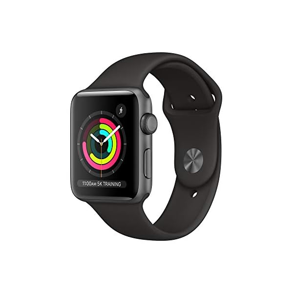 Apple Watch Series 3 [GPS 42mm] Smart Watch w/Space Gray Aluminum Case & Black Sport Band. Fitness & Activity Tracker…