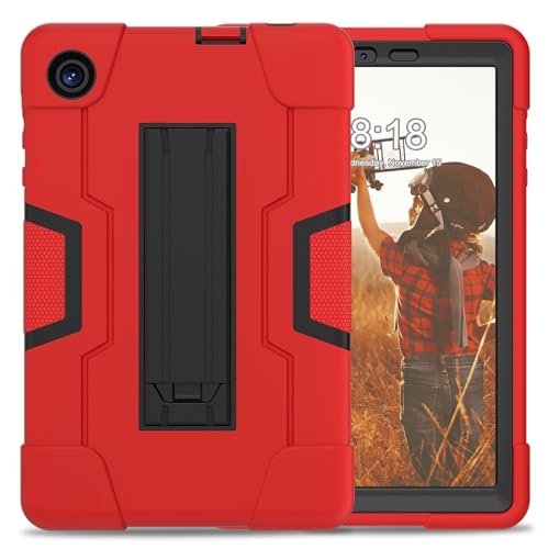 Housse TCL Tab 8 LE 9137W étui antichoc silicone rouge noir 9132X