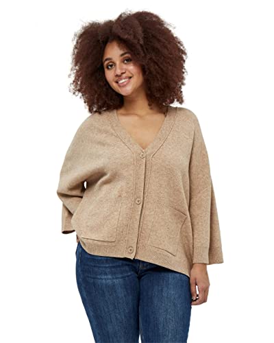 Peppercorn Rosalia Cardigan Curve, Cárdigan curvo para Mujer, Marrón (0273M WARM SAND MELANGE), 46