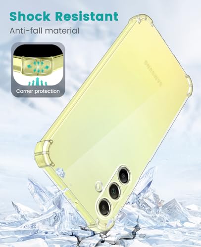 Image of Lustree Back Cover Transparent Case Compatible with Samsung Galaxy F15 | Clear + TPU Case with 4 Corner Air Cushion Protection & Camera Protection | Slim& Stylus Cover