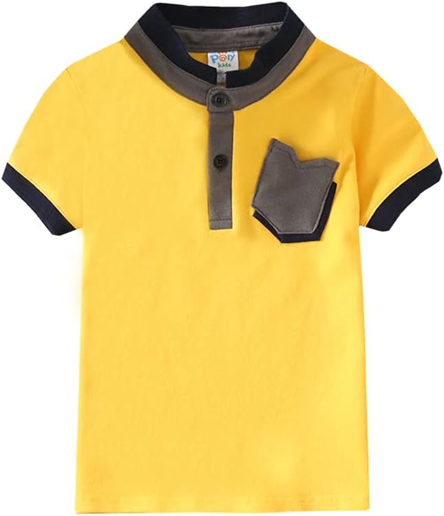 Boys' Short Sleeve Polo Shirt Cool Uniform Pique Polo Shirts for boy