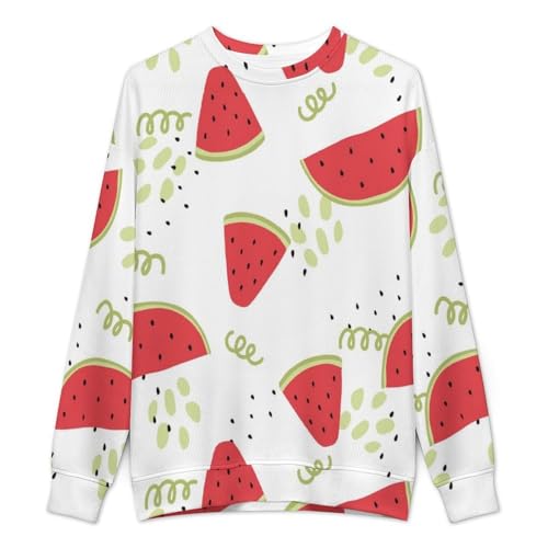 MoBlinko Mens Crewneck Sweater Watermelon Slices Mens Sweater Sweaters for Men 2XL Long Sleeve Lightweight Pullover2