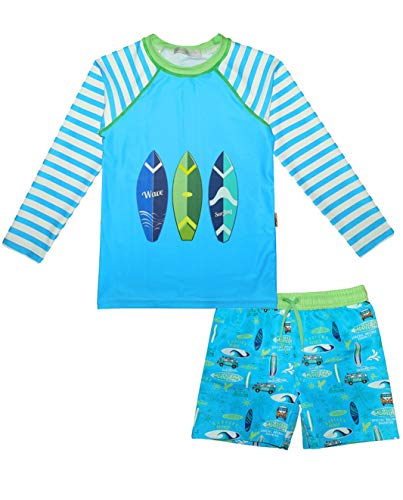 Boys Swimsuit Surfing Rash Guard Toddler Kids Long Sleeve Two Piece Rashguard Bathing Suit Sets Car Swimsuit Trunks 6