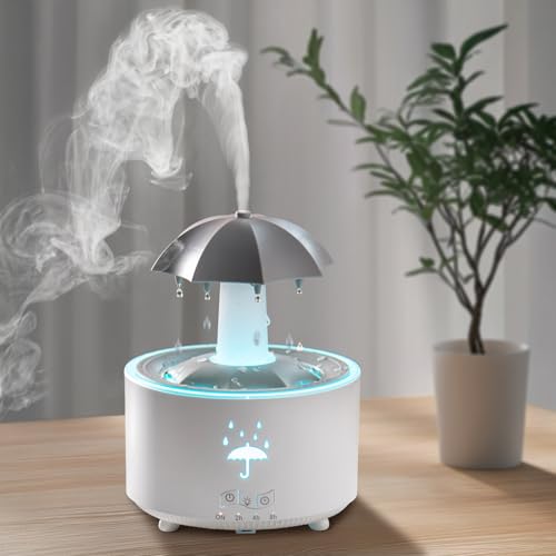 Essential Oil Diffuser for Home Bedroom Humidifiers Air Scent Aroma Aromatherapy Ultrasonic Humidifier Machine Timer Small Mini difusor de Aromas para casa Living Room Office Decor Gifts Raindrop
