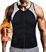 LODAY Mens Sauna Waist Trainer Corset Vest with Zipper for Weight Loss Hot Sweat Neoprene Body Shaper Gym Workout Tank Top