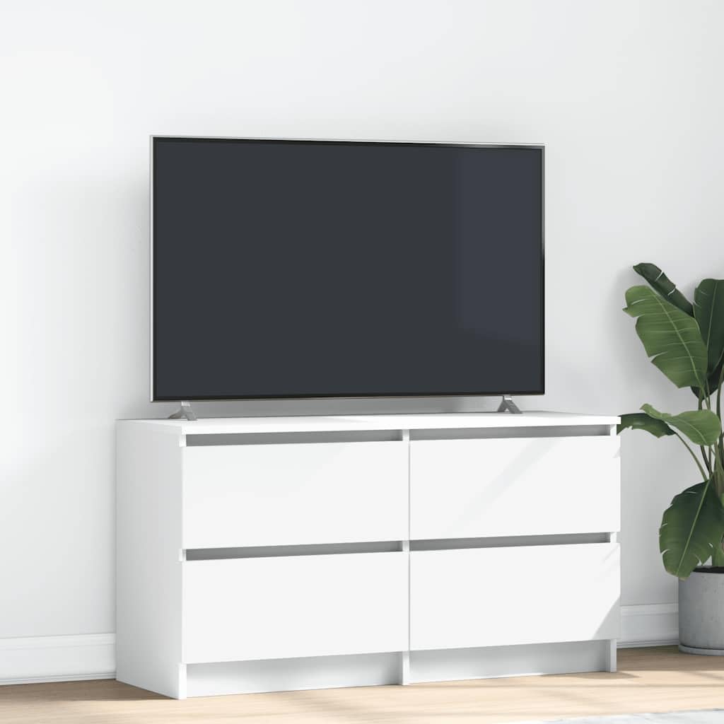 vidaXL Szafka RTV Biała 100x35x54 cm Drewno klejone