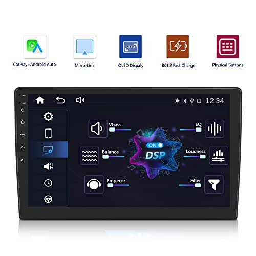 Eonon 10.1 Inch Double Din Car Stereo,Wired and Wireless CarPlay & Android Auto, Mirror Link, QLED Display Car Radio Receiver, Quick Charge/Built in DSP, Bluetooth 5.0-X20PLUS - Thumbnail 5