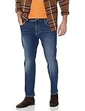 Denim a 5 tasche ARMANI EXCHANGE A x 5 Pocket Slim Denim Jeans, Mid Wash/Cuciture Leggere/Cotone Elasticizzato, 42 Breve Uomo