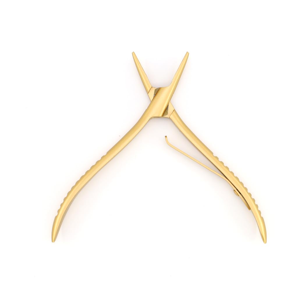 GlamorDove Hair Extension Pliers for Keratin Bonding Removal, Microlink Rings Beads, and Weft Extensions - Flat Shape With Teeth