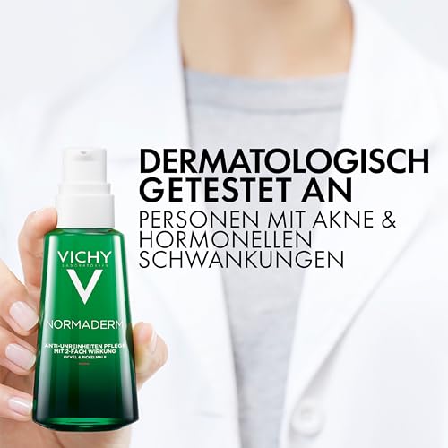 VICHY Sensitive Anti-Unreinheiten-Pflege, Für fettige, zu Akne neigende Haut, Mattierend und Regenerierend, Mit Hyaluron- und Salicylsäure, Normaderm Phytosolution, 50 ml