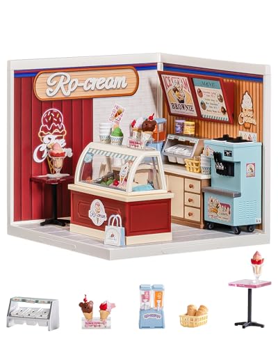 Rolife Super Creator Kits de Casa en Miniatura DIY – Flavorful Ice Cream, Kit de Modelo, Casa de Muñecas para Figuras, Navidad o Cumpleaños para Adultos
