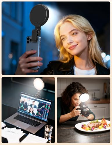 4 Zoll Ringlicht Monitor für Videotelefonie, Handylicht mit USB-aufladbar, Upgrade-Clip für 2 Montagearten – Schminklicht & Selfie-Licht für Laptop, Monitor, Handy, perfekt für Zoom, TikTok, YouTube