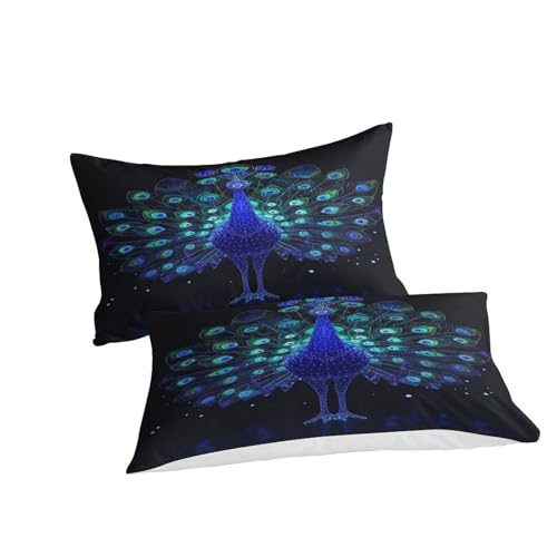 Parure de lit 3 pièces de qualité supérieure avec housse de couette paon - 5
