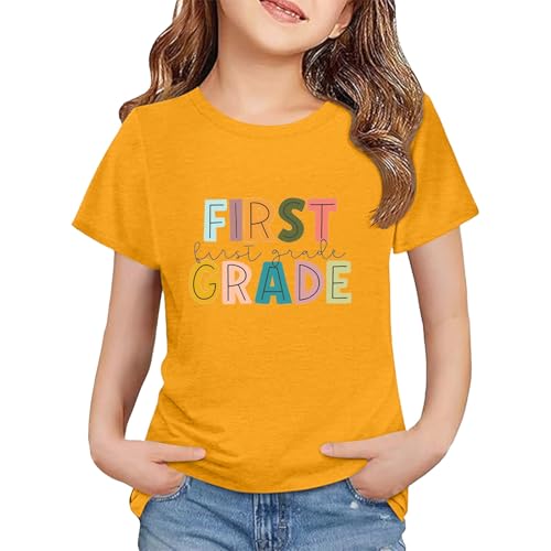 sfdgfhyf Boys and Girls with The Same Type of School Season Short Sleeve T Shirt Top Girls Softball Under