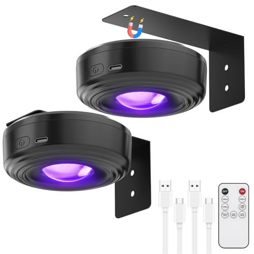 Mini Cordless Black Light Small Rechargeable UV LED Blacklight 2 Pack