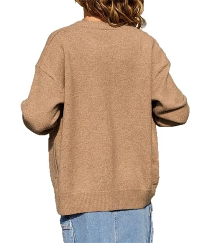 Joe Wenko Women's Crewneck Cardigan Sweaters with Pockets2