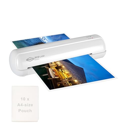 35% off - SINCHI A4 Laminator, 75-100-125 Micron, Thermal Laminating Machine with 10 Pouches, Jam Release Lever, 30-Min Auto Shut-Off, Easy One-Click Operation, Compact for Home, Office, and School