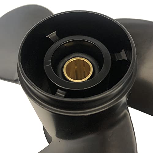 Image of Boat Outboard Propeller for Mercury 6-15HP 8 Spline Tooth 48-828156A12 Aluminium Alloy Marine Engine Propeller 9 x 9 Black 3 Blade