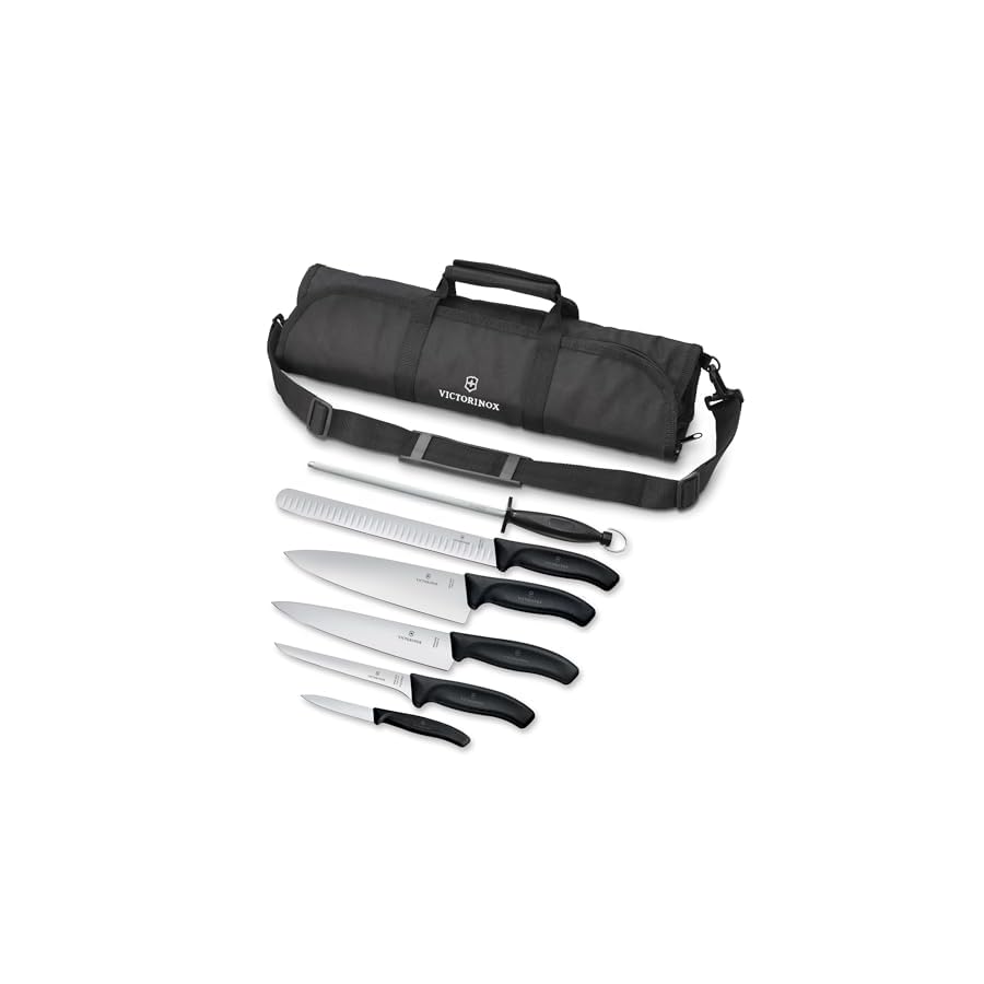 Victorinox Swiss Classic 7 Piece BBQ Cutlery Roll Set Black