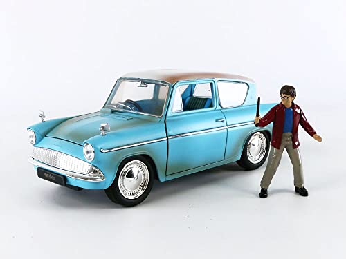 Jada JA31127 1:24 1959 Ford Anglia con Figura de Harry Potter, Azul Oxidado