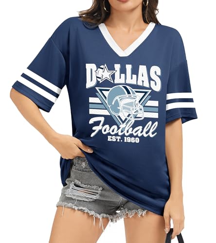 Football Shirt for Women Game Day Shirt Football Fans Mesh