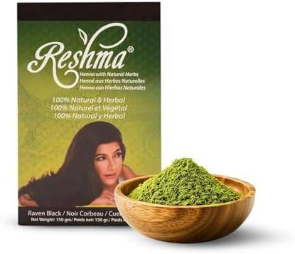 Reshma Beauty 100% Pure Henna Powder 150 Grams Natural Deep Black/Raven Hair Color Chemical Free Plant-Based Hair Dye for Gray Coverage - Henna & Indigo with Herbal Extracts Mehndi (1 Pack)