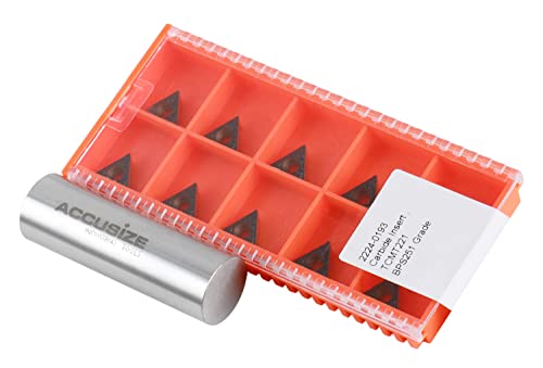 Accusize Industrial Tools Tcmt 221 Carbide Inserts, C6, Tin Coated, 10 Pcs/Box, 2224-0193X10 #TOP1