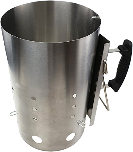 Grillfürst Anzündkamin aus Edelstahl mit Sicherheitsgriff - 30,5 x 19cm - Grillkohleanzünder- Grillkamin 6