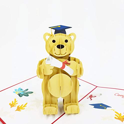 Carte graduation pop-up ours 3D félicitations