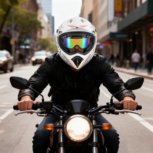Image of Youth Kids Offroad Gear Combo Helmet Gloves Goggles DOT Motocross Off-Road Racing ATV Dirt Bike Protector (#3, L)